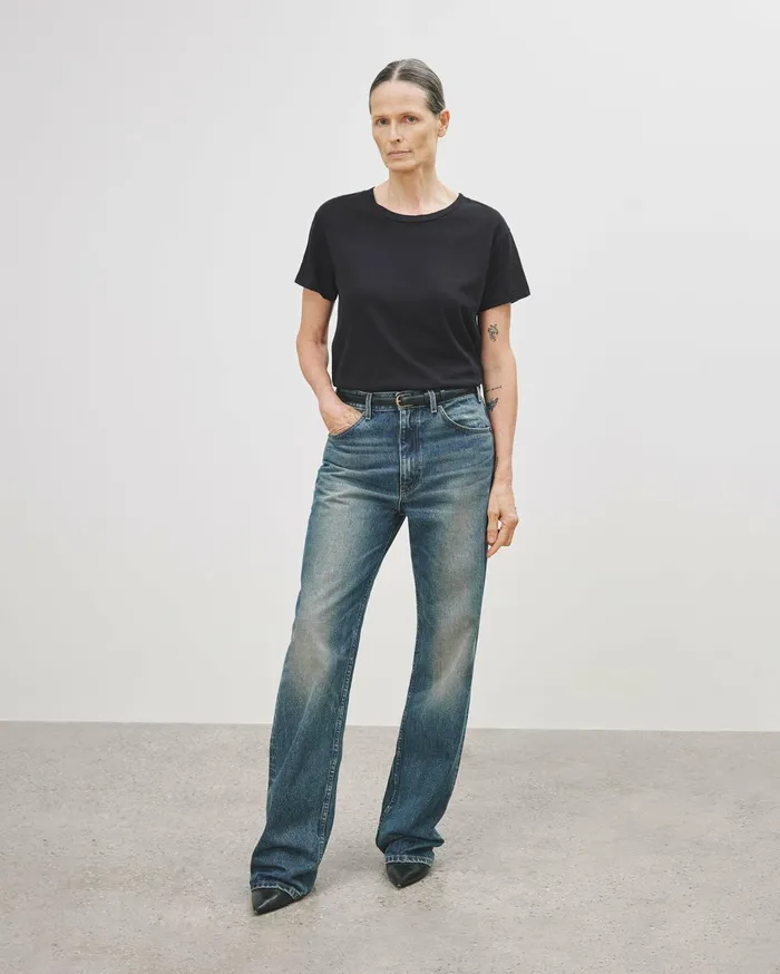 Nili Lotan BRADY TEE Washed Black Women Tops