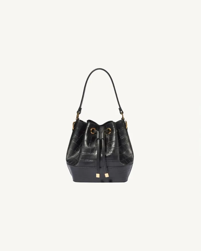 Nili Lotan BRIGITTE MINI BUCKET BAG Black And Gold Women Handbags