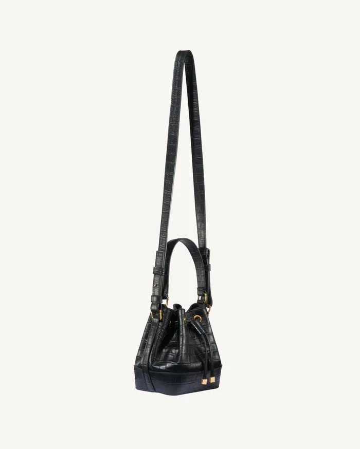 Nili Lotan BRIGITTE MINI BUCKET BAG Black And Gold Women Handbags
