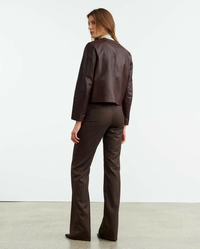 Nili Lotan CORETTE PANT Brown Pinstripe Women Pants and Shorts