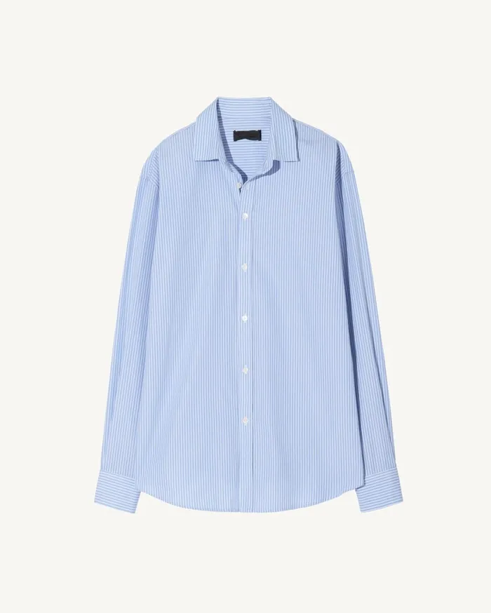 Nili Lotan CRISTOBAL SHIRT Bluewhite Stripe Men Shirts