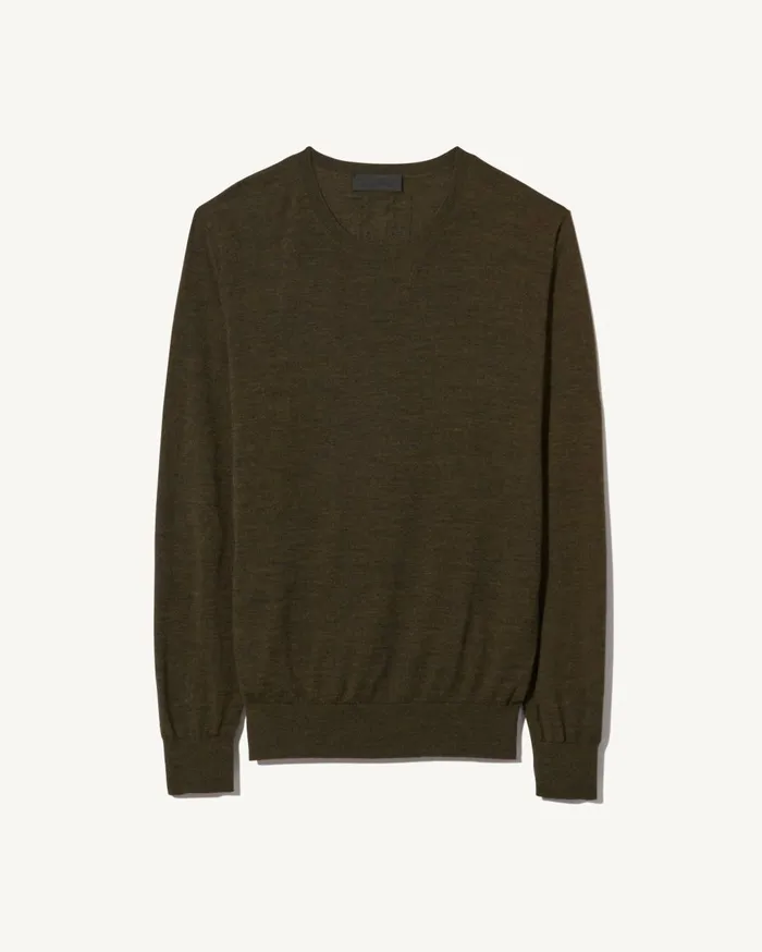 Nili Lotan DAWSON SWEATER Forest Green Men Sweaters