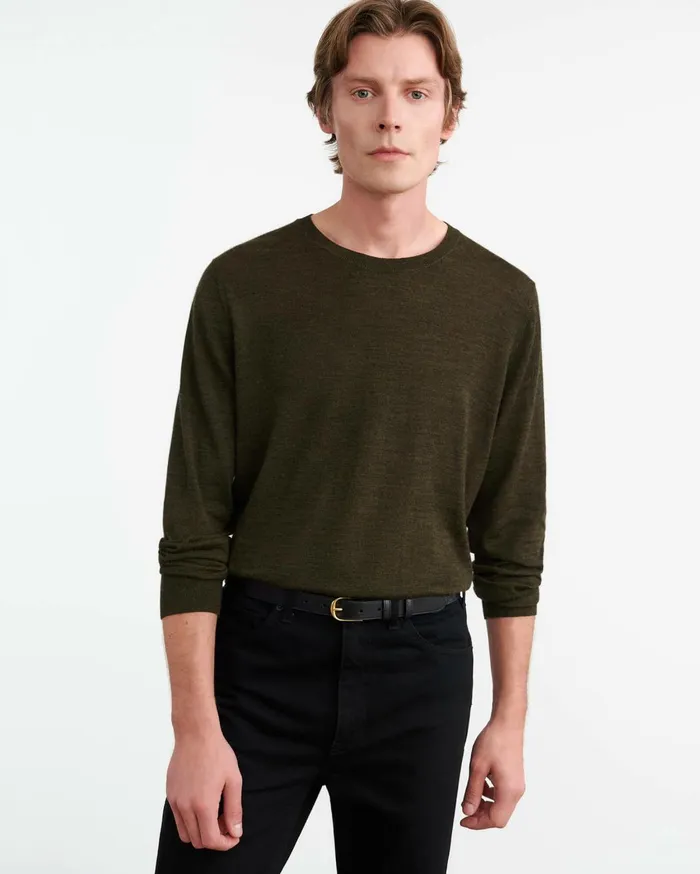 Nili Lotan DAWSON SWEATER Forest Green Men Sweaters