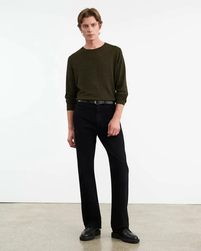 Nili Lotan DAWSON SWEATER Forest Green Men Sweaters