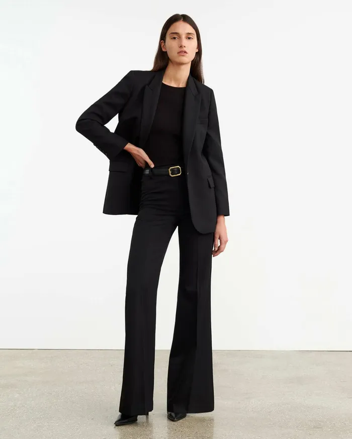 Nili Lotan EMELIE LONG SLEEVE TEE Black Women Tees