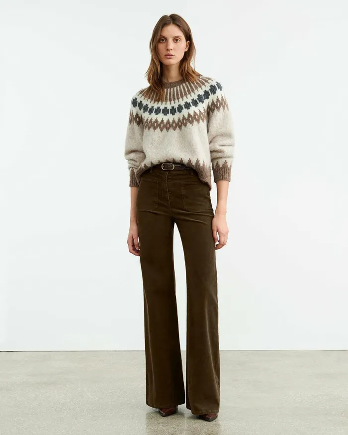Nili Lotan FLORENCE PANT Ecru Women Pants and Shorts