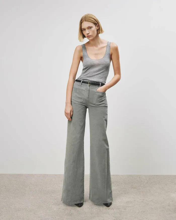 Nili Lotan FLORENCE PANT Ecru Women Pants and Shorts