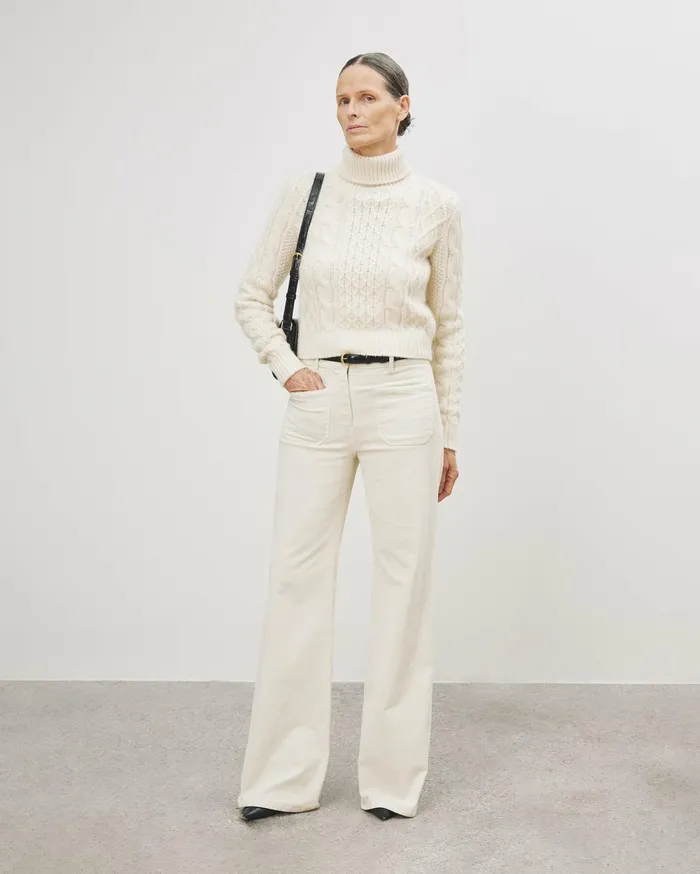 Nili Lotan FLORENCE PANT Ecru Women Pants and Shorts
