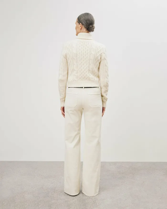 Nili Lotan FLORENCE PANT Ecru Women Pants and Shorts