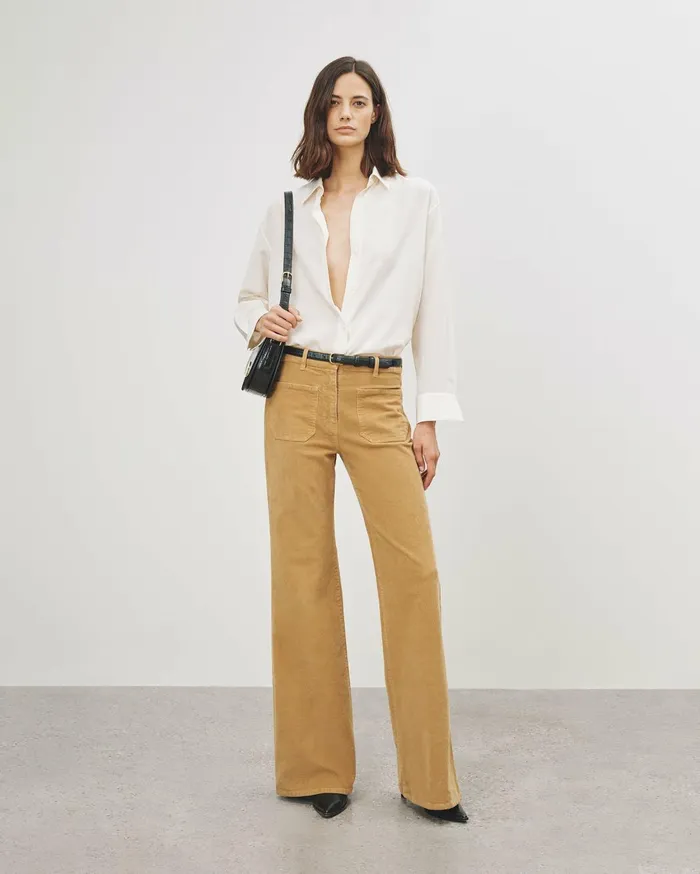 Nili Lotan FLORENCE PANT Ecru Women Pants and Shorts