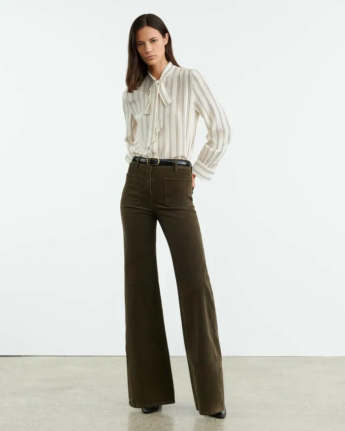 Nili Lotan FLORENCE PANT Ecru Women Pants and Shorts