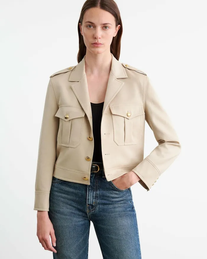 Nili Lotan LISE JACKET Roosevelt Khaki Women Jackets and Blazers
