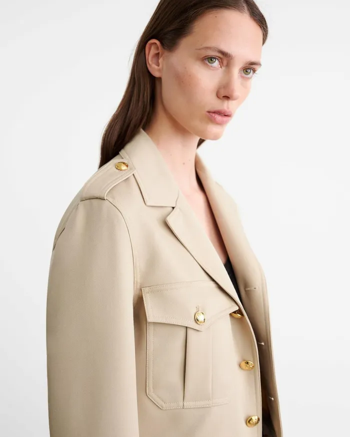 Nili Lotan LISE JACKET Roosevelt Khaki Women Jackets and Blazers