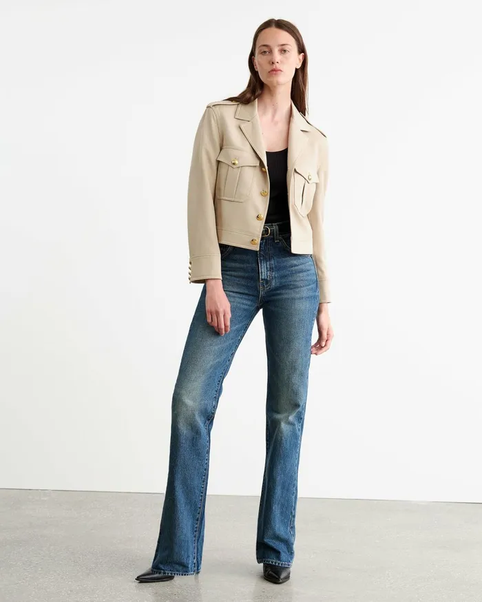 Nili Lotan LISE JACKET Roosevelt Khaki Women Jackets and Blazers