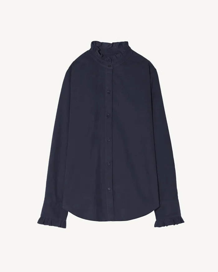 Nili Lotan LYDIA SHIRT Dark Navy Women Tops