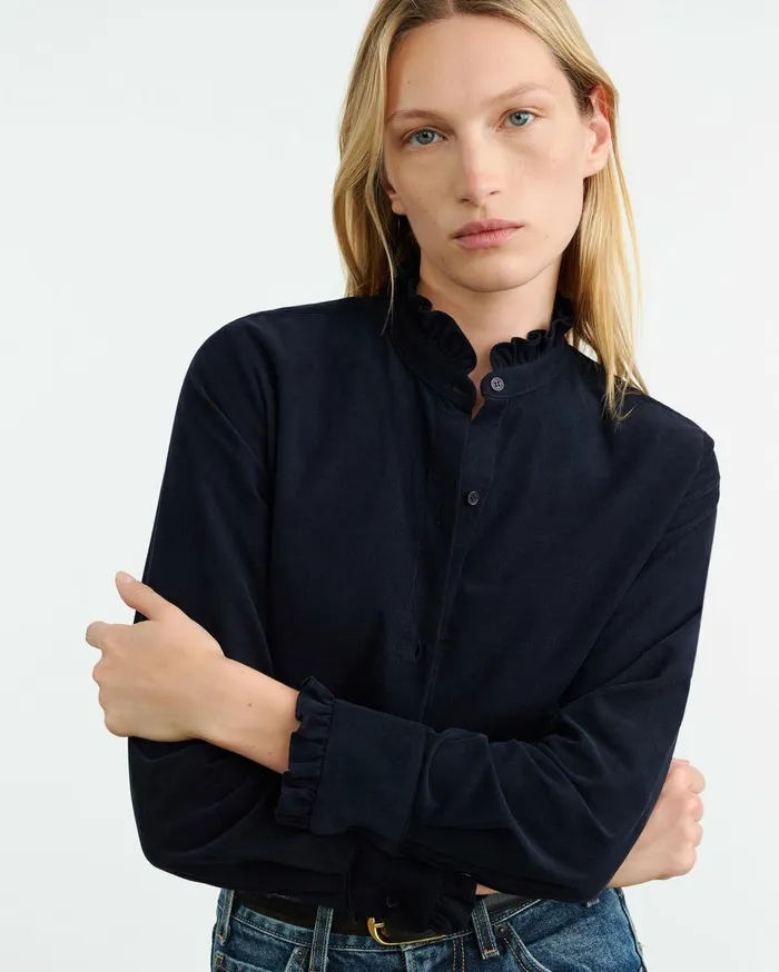 Nili Lotan LYDIA SHIRT Dark Navy Women Tops