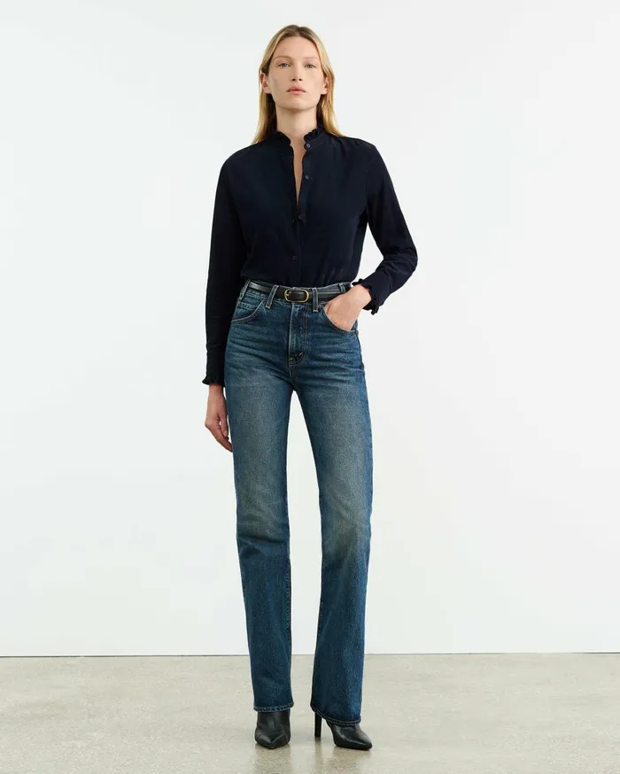 Nili Lotan LYDIA SHIRT Dark Navy Women Tops
