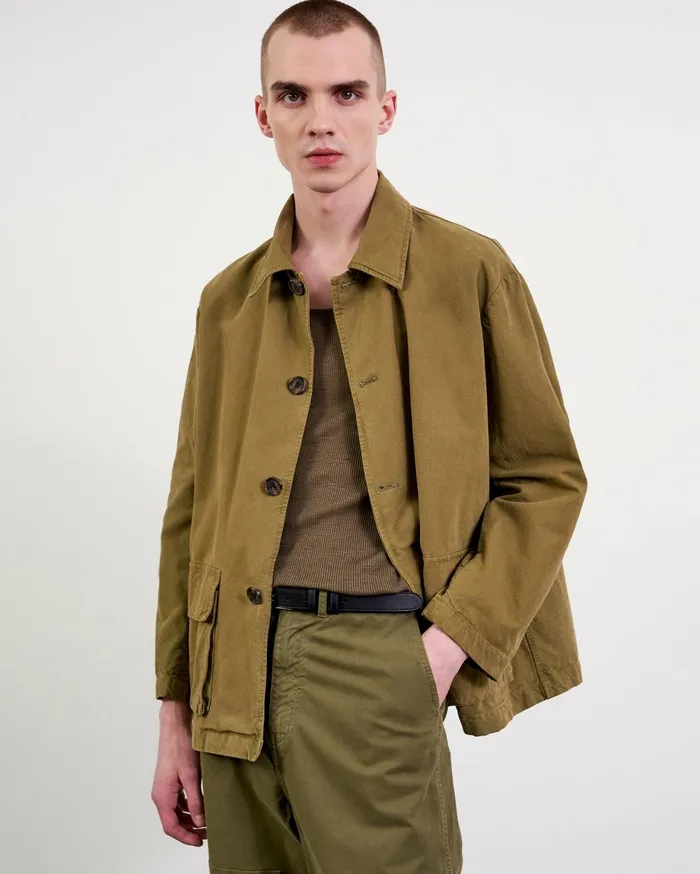 Nili Lotan RONNOC JACKET Olive Green Men Jackets and Coats