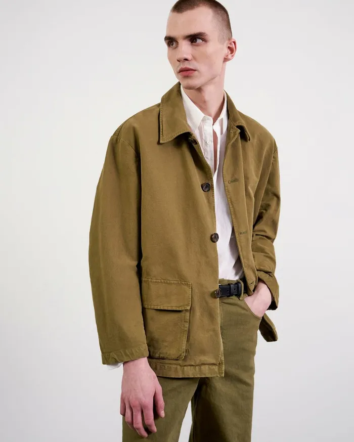 Nili Lotan RONNOC JACKET Olive Green Men Jackets and Coats