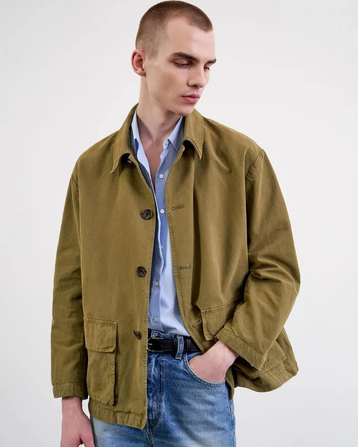 Nili Lotan RONNOC JACKET Olive Green Men Jackets and Coats