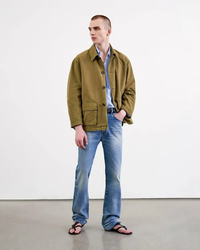 Nili Lotan RONNOC JACKET Olive Green Men Jackets and Coats