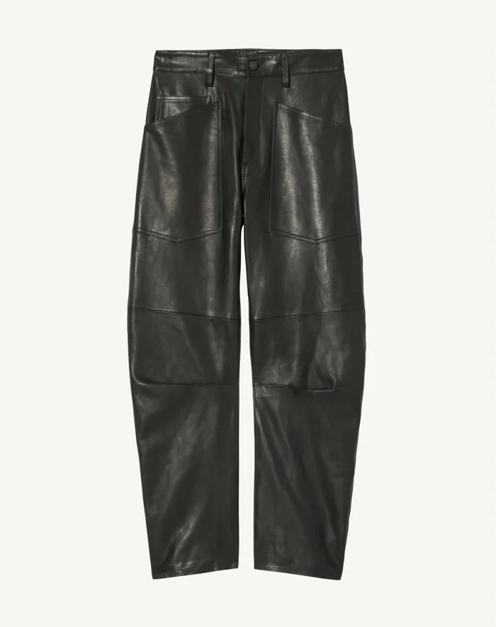 Nili Lotan SHON LEATHER PANT Black Women Pants and Shorts