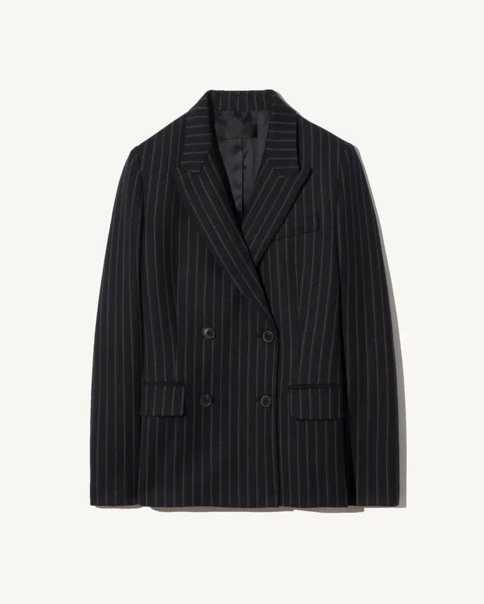Nili Lotan VEDA JACKET Nightfall Pinstripes Women Jackets and Blazers