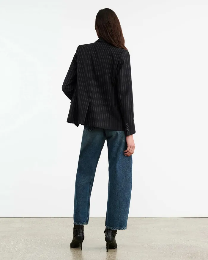 Nili Lotan VEDA JACKET Nightfall Pinstripes Women Jackets and Blazers