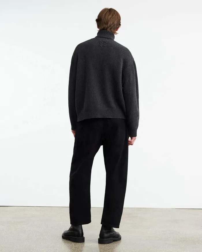 Nili Lotan VINTON SWEATER Dark Charcoal Melange Men Sweaters