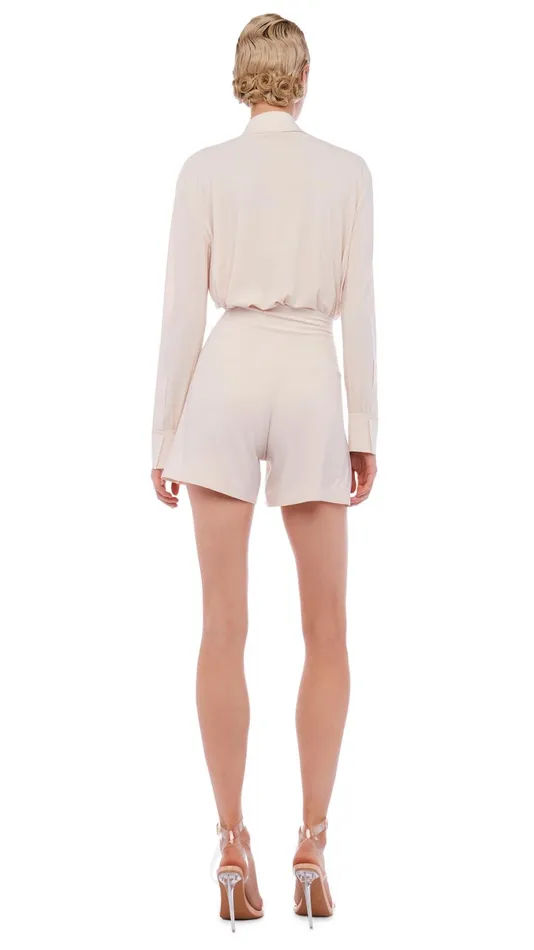 Norma Kamali Bottoms ELEPHANT PLEAT SHORT Bone 8211 Clothing