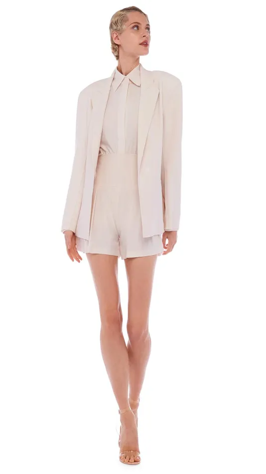 Norma Kamali Bottoms ELEPHANT PLEAT SHORT Bone 8211 Clothing