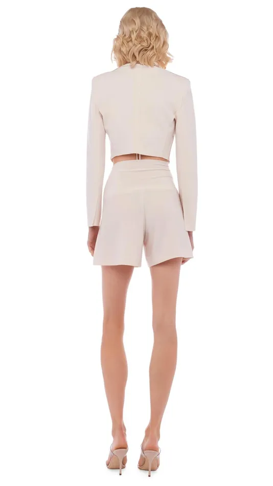 Norma Kamali Bottoms ELEPHANT PLEAT SHORT Bone 8211 Clothing