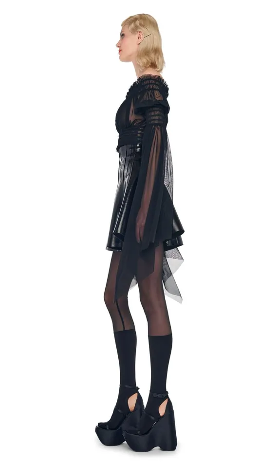 Norma Kamali Bottoms GRACE MINI SKIRT Black 8211 Clothing