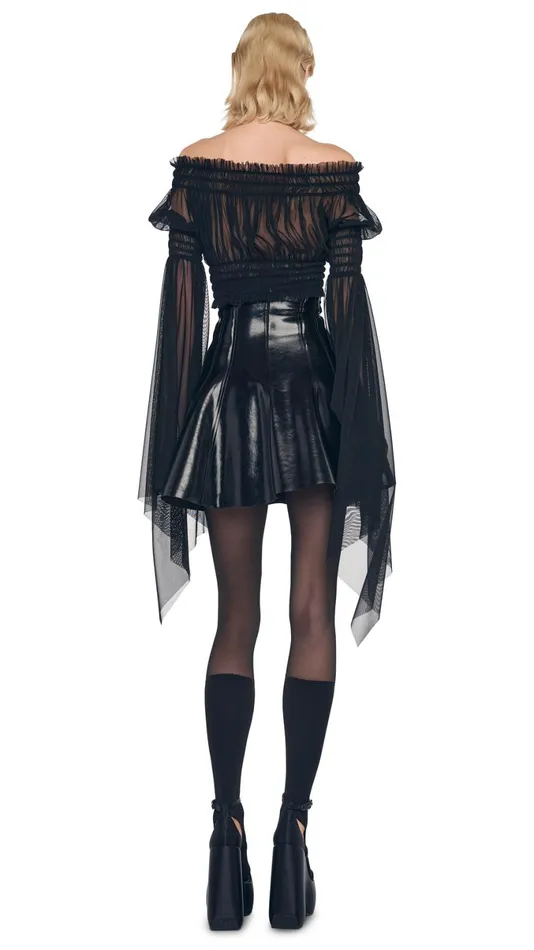 Norma Kamali Bottoms GRACE MINI SKIRT Black 8211 Clothing