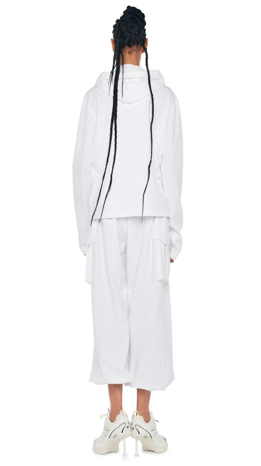 Norma Kamali Bottoms OS BF CARGO SWEATPANT Snow White 8211 Clothing