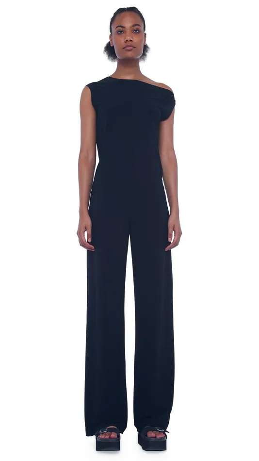Norma Kamali Bottoms STRAIGHT LEG PANT Black 8211 Clothing