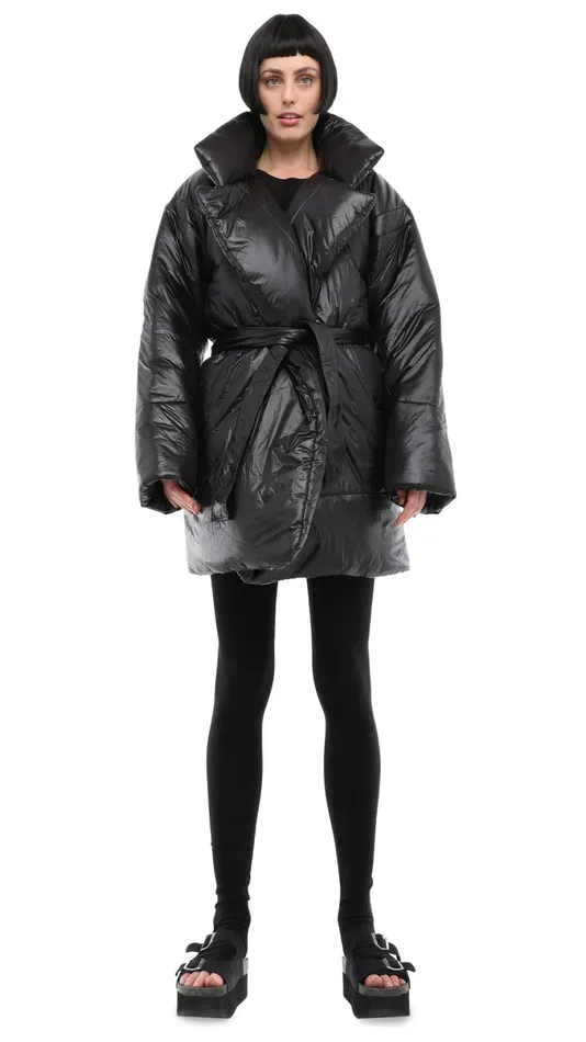 Norma Kamali Coats SLEEPING BAG COAT TO KNEE Black 8211 Clothing