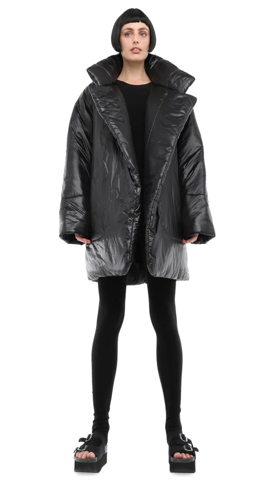Norma Kamali Coats SLEEPING BAG COAT TO KNEE Black 8211 Clothing