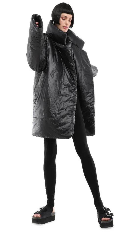 Norma Kamali Coats SLEEPING BAG COAT TO KNEE Black 8211 Clothing