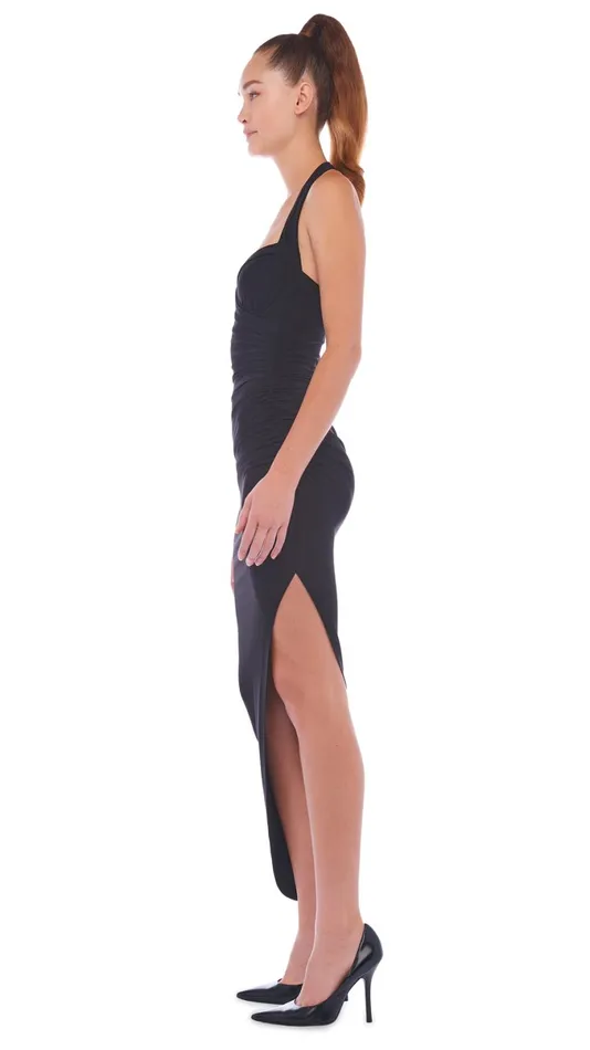Norma Kamali Dresses CAYLA SIDE DRAPE GOWN Black 8211 Clothing