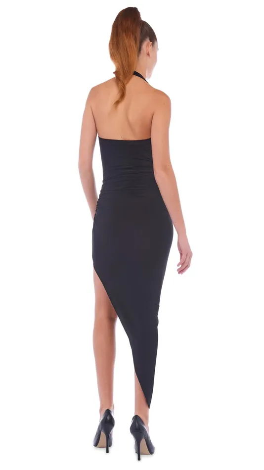 Norma Kamali Dresses CAYLA SIDE DRAPE GOWN Black 8211 Clothing