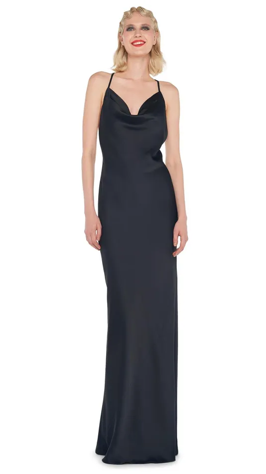 Norma Kamali Dresses CROSS BACK BIAS GOWN Black 8211 Clothing