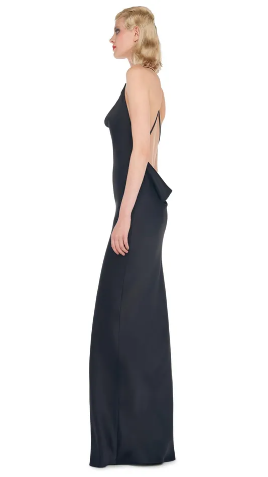 Norma Kamali Dresses CROSS BACK BIAS GOWN Black 8211 Clothing