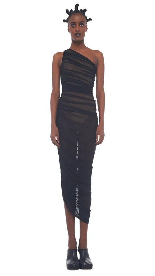 Norma Kamali Dresses DIANA GOWN Black Mesh 8211 Clothing