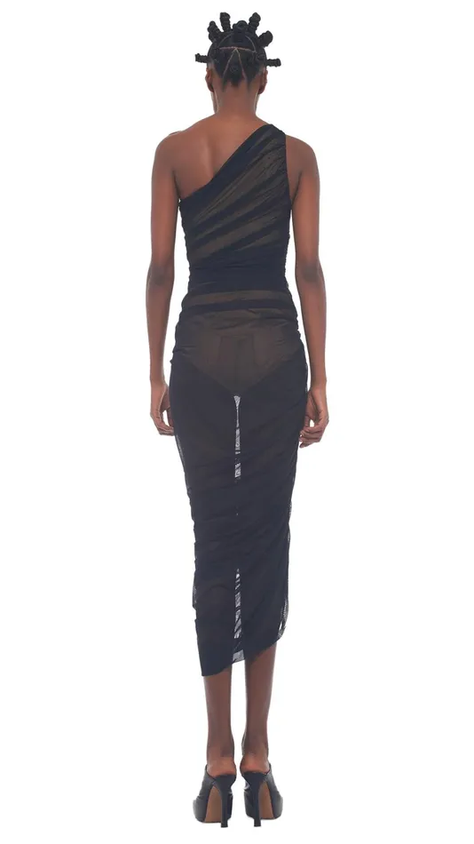 Norma Kamali Dresses DIANA GOWN Black Mesh 8211 Clothing
