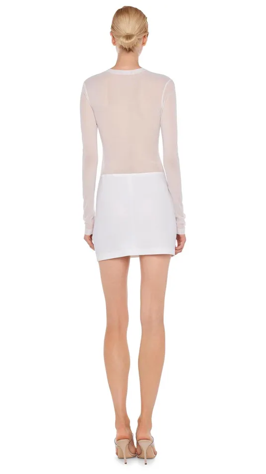 Norma Kamali Dresses DOT DASH MINI DRESS Snow Whitesnow White 8211 Clothing