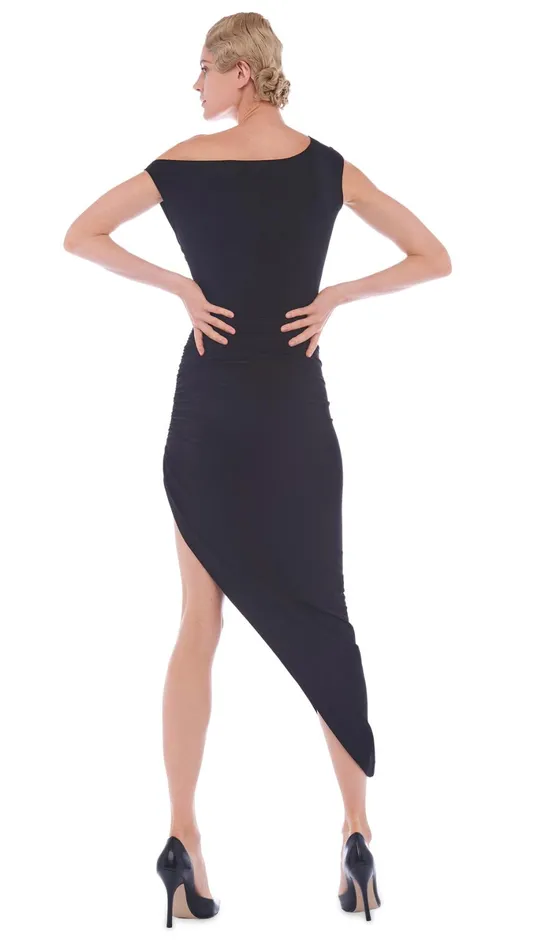 Norma Kamali Dresses DROP SHOULDER SIDE DRAPE GOWN Black 8211 Clothing
