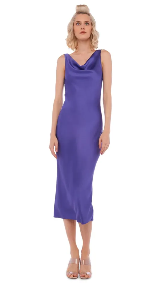 Norma Kamali Dresses MARIA DRESS TO MIDCALF Purple 8211 Clothing