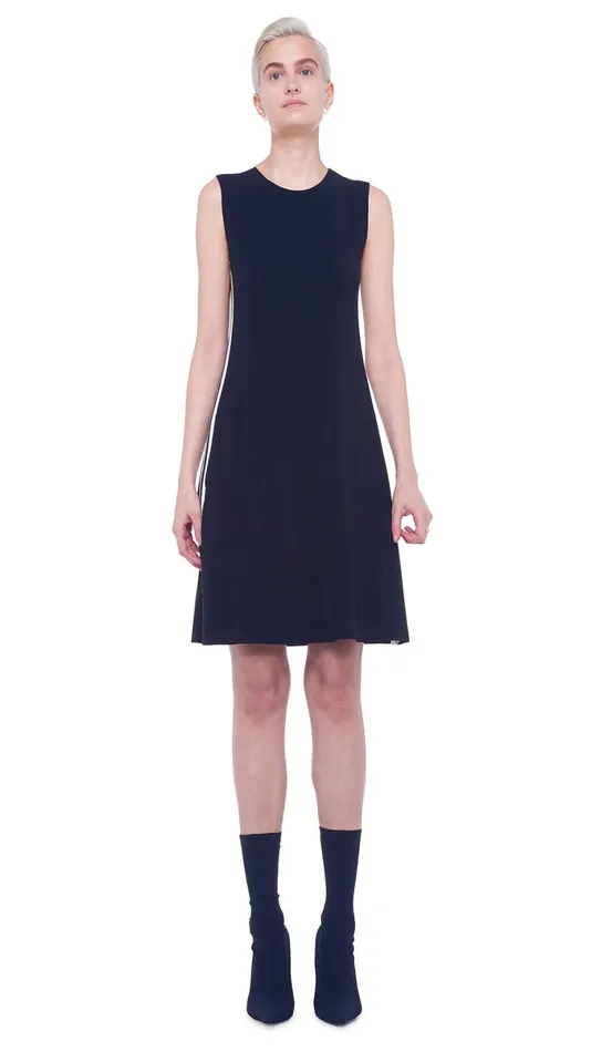 Norma Kamali Dresses SIDE STRIPE SWING DRESS Blackoffset Stripe 8211 Clothing Norma Kamali Dresses SIDE STRIPE SWING DRESS Blackoffset Stripe 8211 Clothing