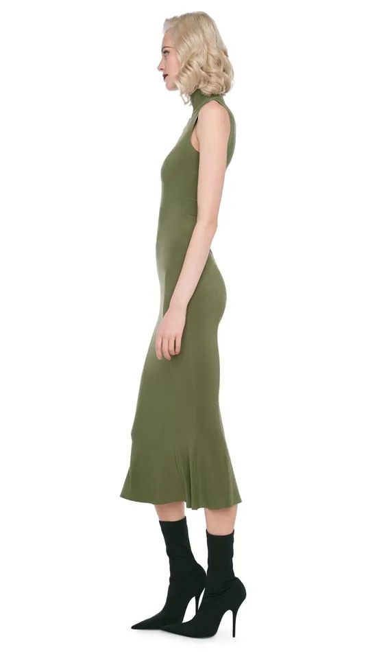 Norma Kamali Dresses TURTLE FISHTAIL DRESS Military 8211 Clothing